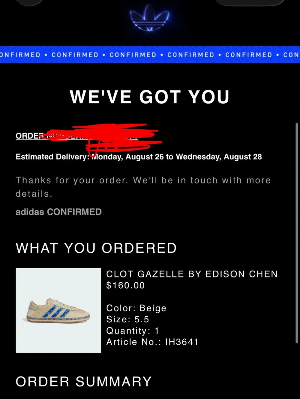 Adidas CLOT Gazelle by Edison Chen size M 5.5 / W 6.5
